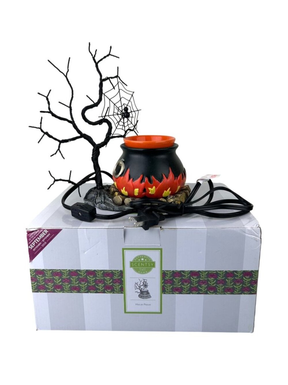 Scentsy Hocus Pocus Cauldron Tree Spider Web Wax Warmer Halloween Scary